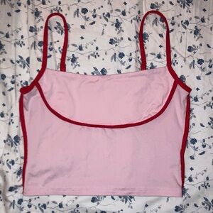 SHEIN Pink Camisole with Red Trim